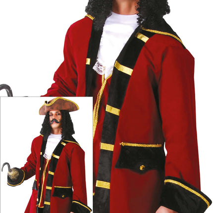 Traje pirata Rojo Burdeos Hombre