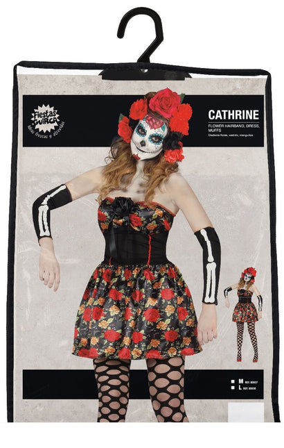 Disfraz Halloween Mujer Vestido Esqueleto Día De Los Muertos