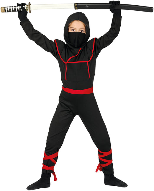 Traje Ninja Niño Rojo Negro