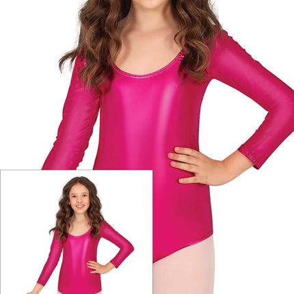 Leggingsuit Fucsia Niña Metalizado