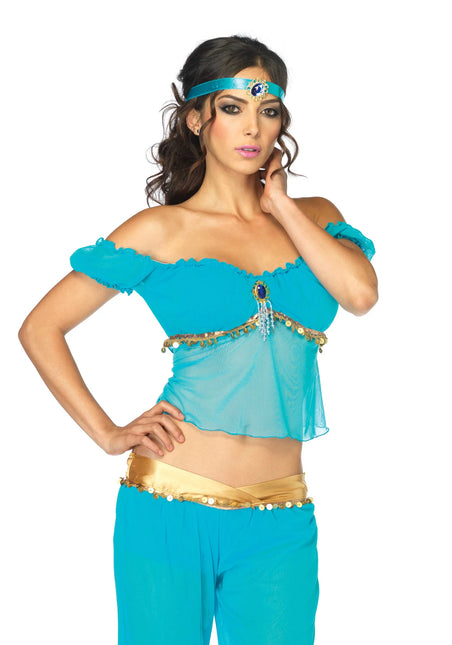 Disfraz de Princesa Jasmine Azul Señoras Leg Avenue