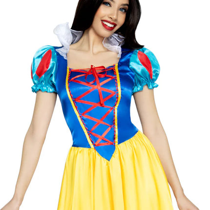 Snow White Vestido Azul Amarillo Señoras Leg Avenue