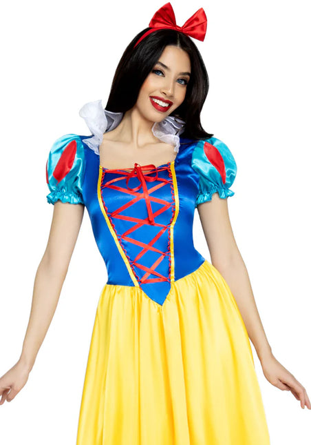 Snow White Vestido Azul Amarillo Señoras Leg Avenue