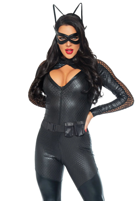 Catwoman Catsuit Negro Señoras Wicked Kitty Leg Avenue