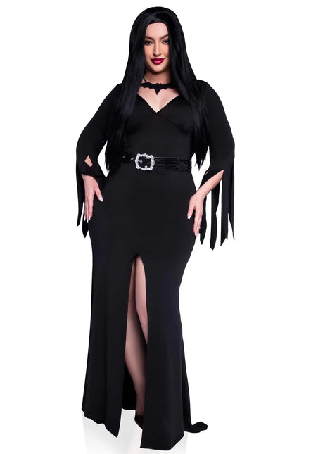 Morticia Vestido Negro Señoras Inmortal Belleza Leg Avenue