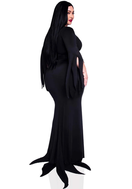 Morticia Vestido Negro Señoras Inmortal Belleza Leg Avenue