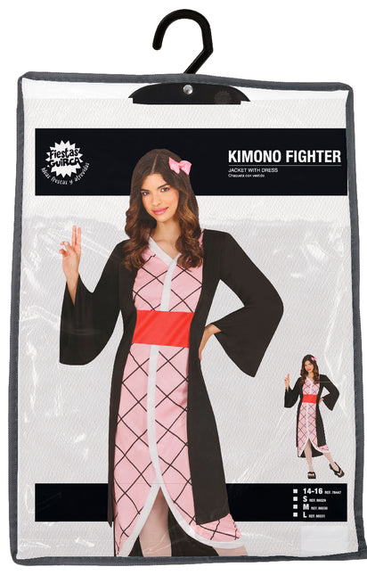 Disfraz de Luchadora Kimono Rosa Niña