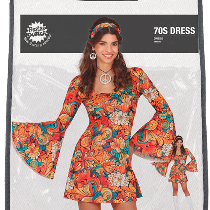 Vestido años 70 Flor de mujer