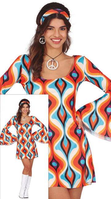 Vestido Disfraz Hippie Mujer