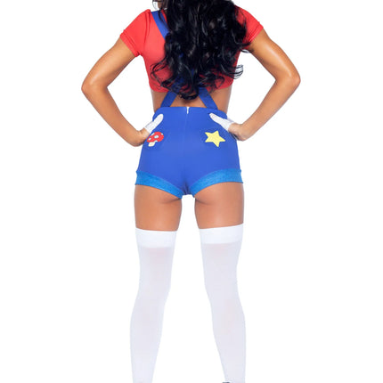 Traje Super Mario Rojo Azul Señoras Leg Avenue