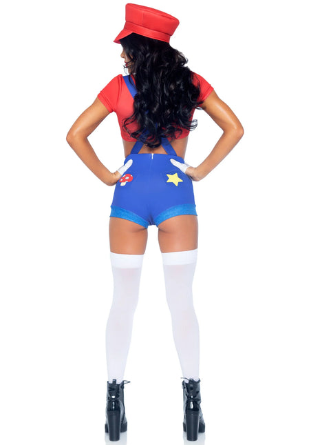 Traje Super Mario Rojo Azul Señoras Leg Avenue