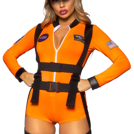 Traje Astronauta Naranja Mujer Body Leg Avenue