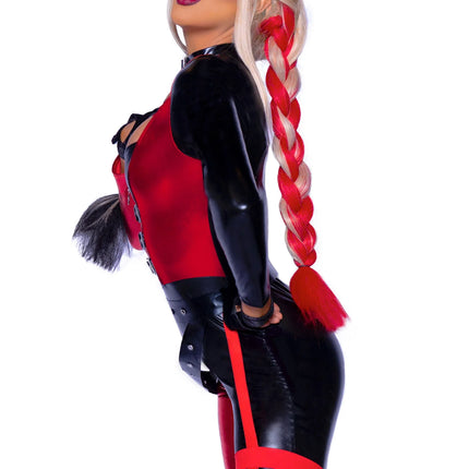 Traje Harley Quinn Rojo Negro Mujer Leg Avenue