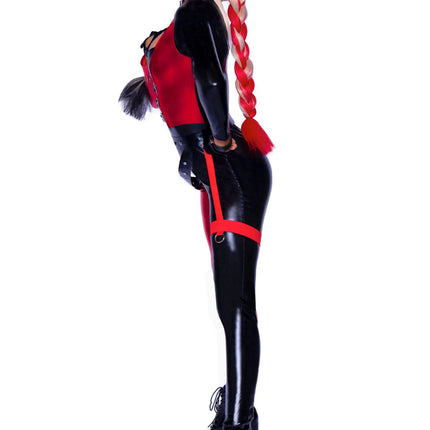 Traje Harley Quinn Rojo Negro Mujer Leg Avenue