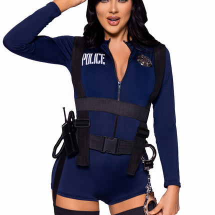 Traje de Policía Azul Señoras Body Leg Avenue