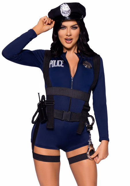 Traje de Policía Azul Señoras Body Leg Avenue