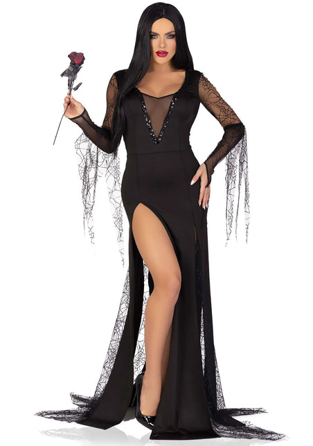 Morticia Vestido Negro Señoras Leg Avenue