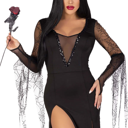 Morticia Vestido Negro Señoras Leg Avenue