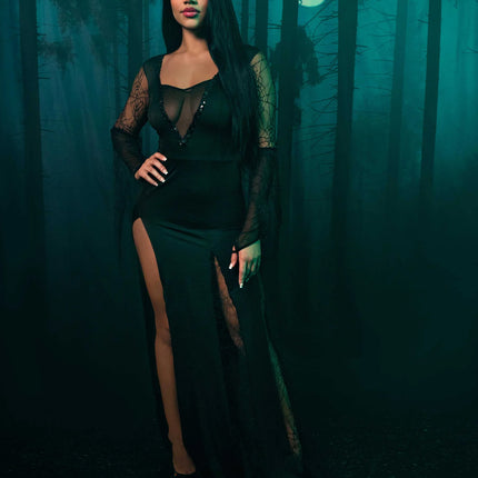 Morticia Vestido Negro Señoras Leg Avenue