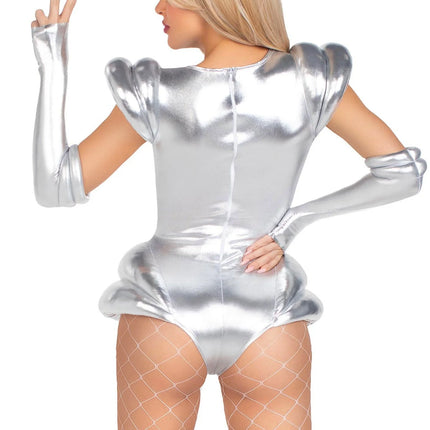 Traje Astronauta Plata Señoras Body Leg Avenue