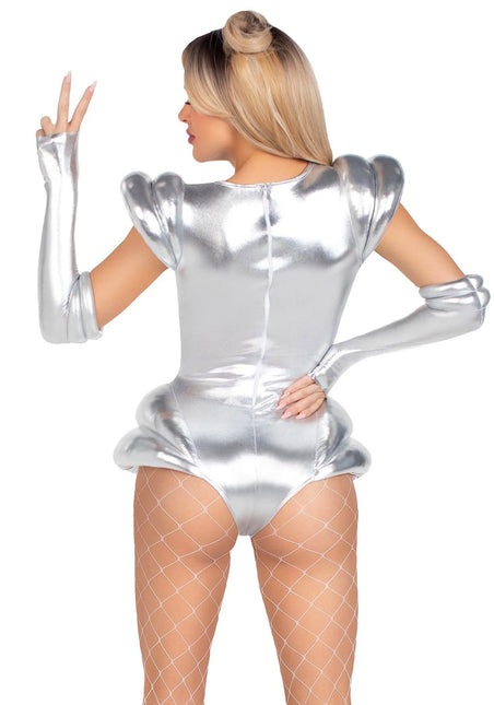 Traje Astronauta Plata Señoras Body Leg Avenue