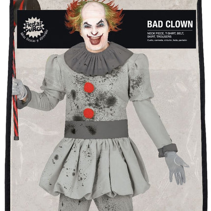 Disfraz de Payaso de Halloween Hombre Gris