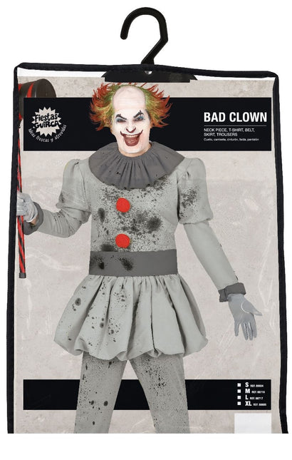 Disfraz de Payaso de Halloween Hombre Gris