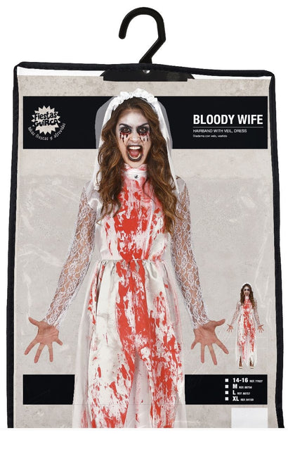 Vestido de Novia Disfraz de Halloween de Mujer Ensangrentada