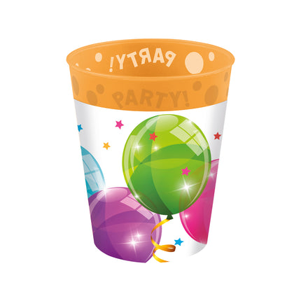 Vasos de fiesta Globos Reutilizables 250ml 4uds.