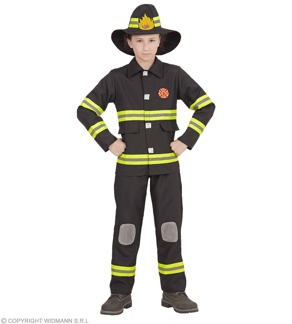 Brandweer Zwart Kostuum Kind