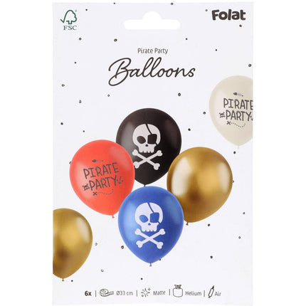 Globos de látex - Fiesta Pirata - 33 cm - 6 piezas