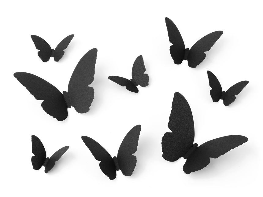 Halloween Decoración de Pared Mariposas Negras 30pcs