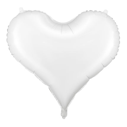 Globo de aluminio Corazón, 75x64,5 cm, blanco