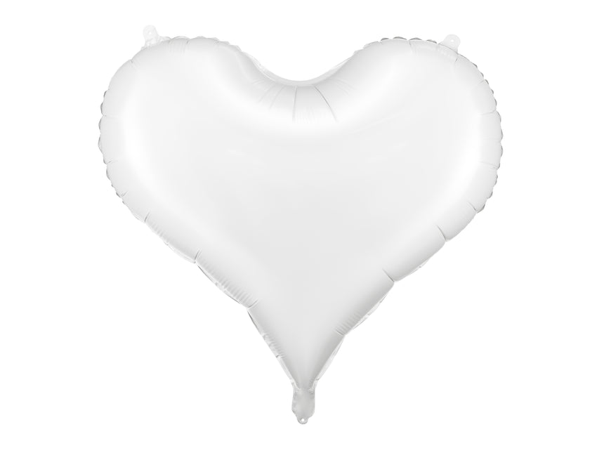 Globo de aluminio Corazón, 75x64,5 cm, blanco