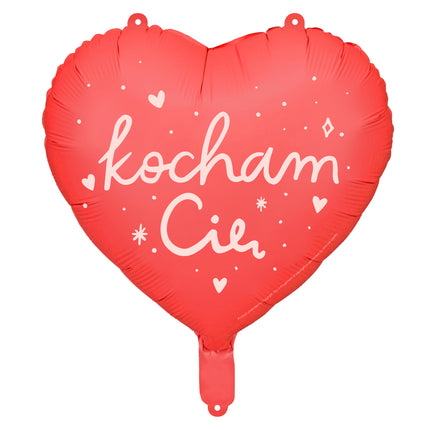 Globo de aluminio Corazón ''Kocham Cię'', 45 cm, mezcla