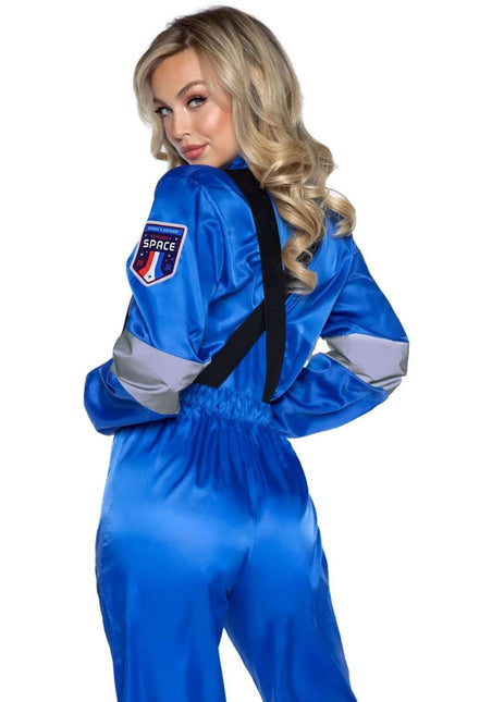 Astronaut Jumpsuit Blauw Dames Leg Avenue - Partywinkel - 714718551333