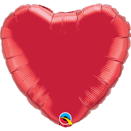 Globo de foil en forma de corazón Rojo Rubí - 45 cm