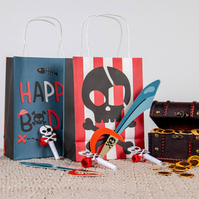 Bolsas de regalo - Fiesta Pirata - 20 x 27 cm - 6 unidades