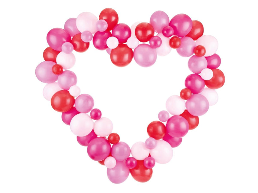 Balloon garland with frame, pink, 160 cm - Partywinkel - 5904555010635