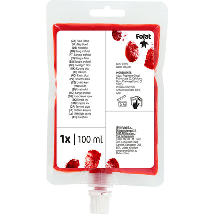 Halloween Bolsa de infusión de sangre falsa 100ml