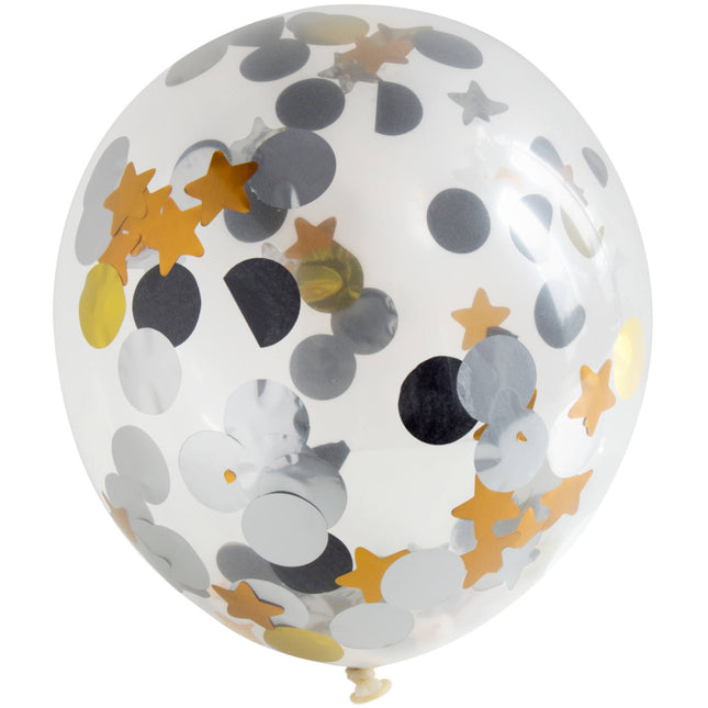 Globos Confeti Puntos Y Estrellas 30cm 4pcs