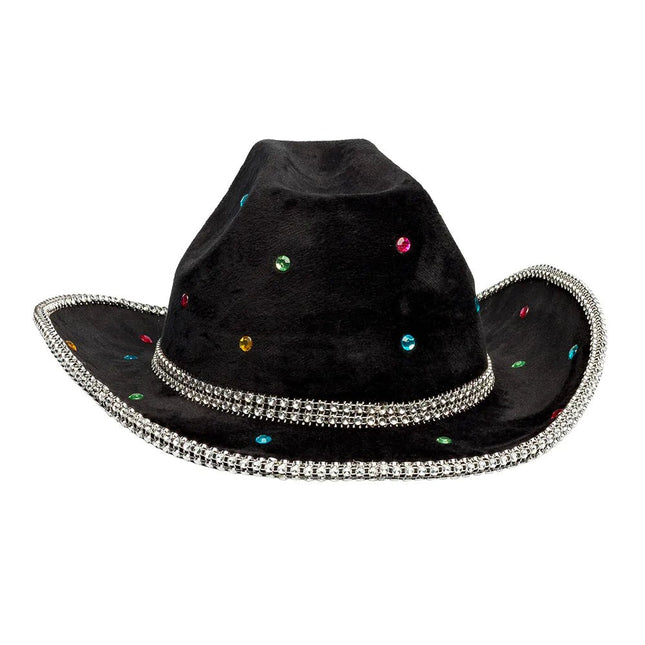 Cowboy Hoed Zwart Diamanten - Partywinkel - 8712026543868