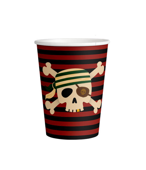 Vasos Pirata 250ml 8ud