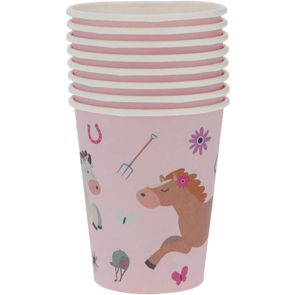 Vasos - Caballos Felices - 250 ml - 8 unidades