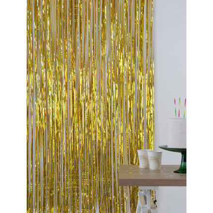 Cortina de fiesta - Rayo láser dorado - 1 x 2 m