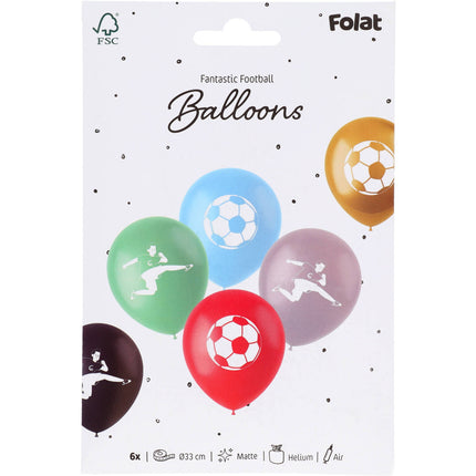 Globos de látex - Fútbol Fantástico - 33 cm - 6 piezas