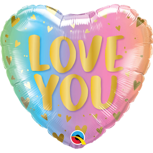 Globo 'Love You' Ombre y Corazones - 45cm