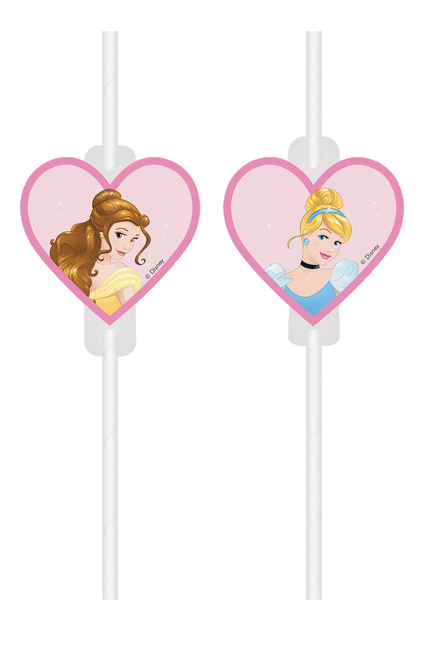 Disney Princesa Pajitas Corazón 4pcs