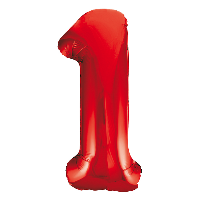 Globo Foil Figura 1 Rojo XL 86cm vacio
