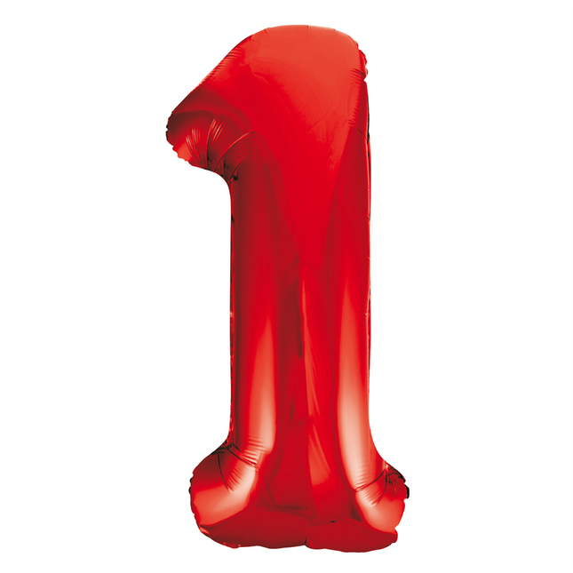 Globo Foil Figura 1 Rojo XL 86cm vacío